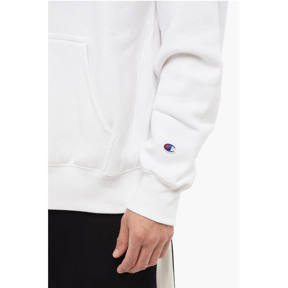 Fleeced-Cotton Solid Color Hoodie with Patch Pocket