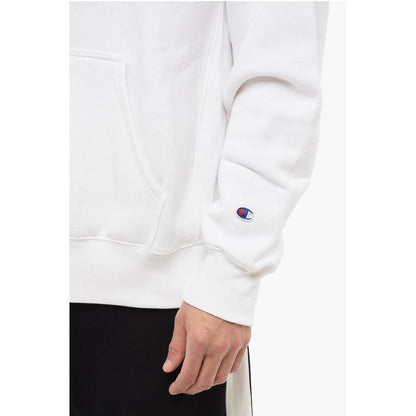 Fleeced-Cotton Solid Color Hoodie with Patch Pocket