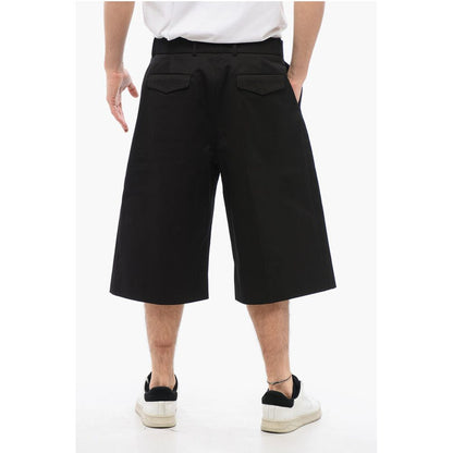 4-Pocketed Wide Leg Cotton Shorts