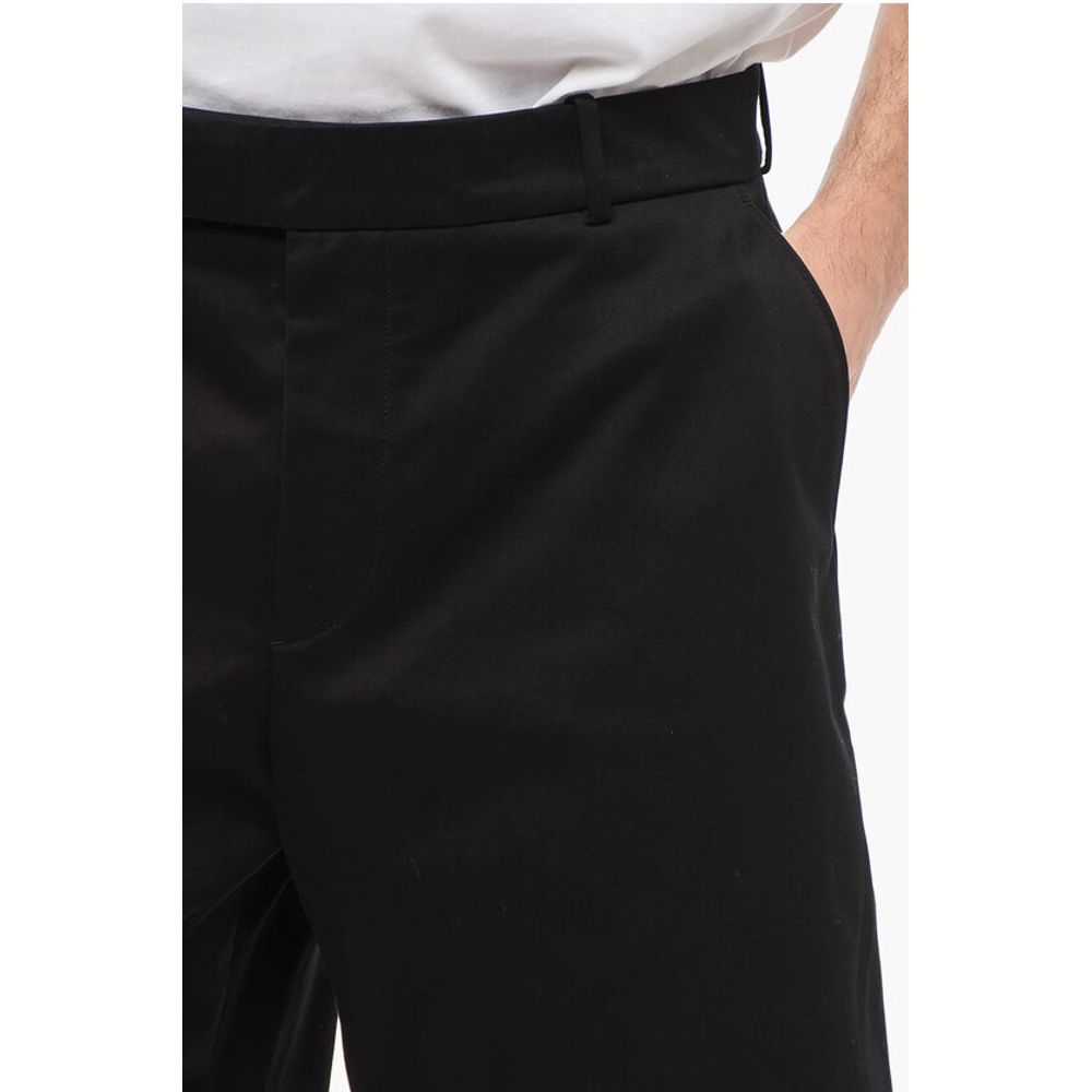 4-Pocketed Wide Leg Cotton Shorts