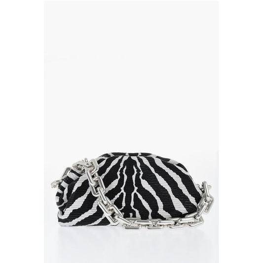 Leather THE CHAIN ZEBRA Bag with Magnetic Closure