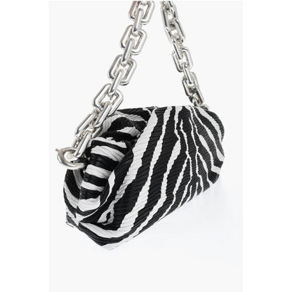 Leather THE CHAIN ZEBRA Bag with Magnetic Closure