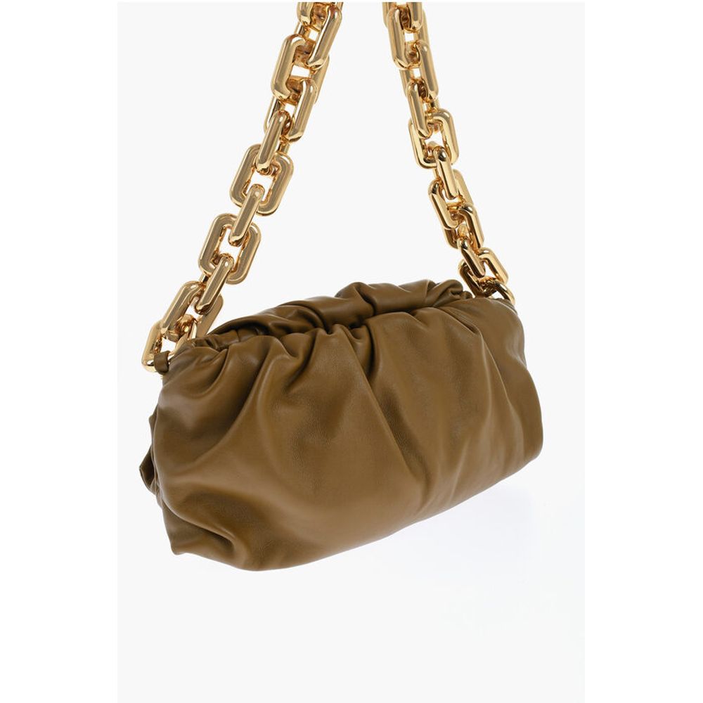 Leather THE CHAIN POUCH Bag with Magnetic Closure