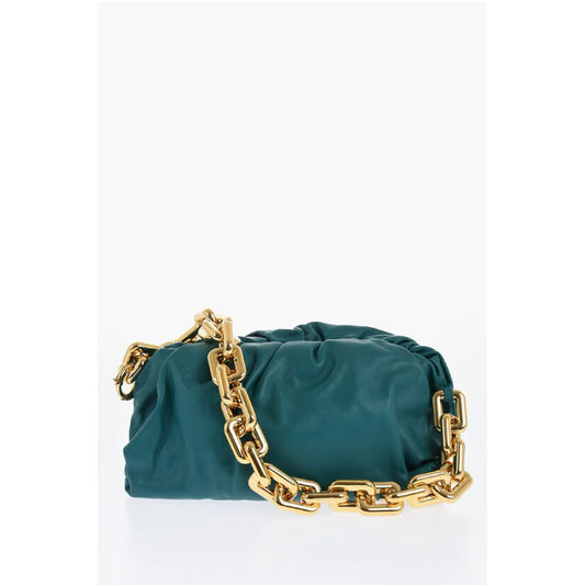 Leather THE CHAIN POUCH Bag with Magnetic Closure