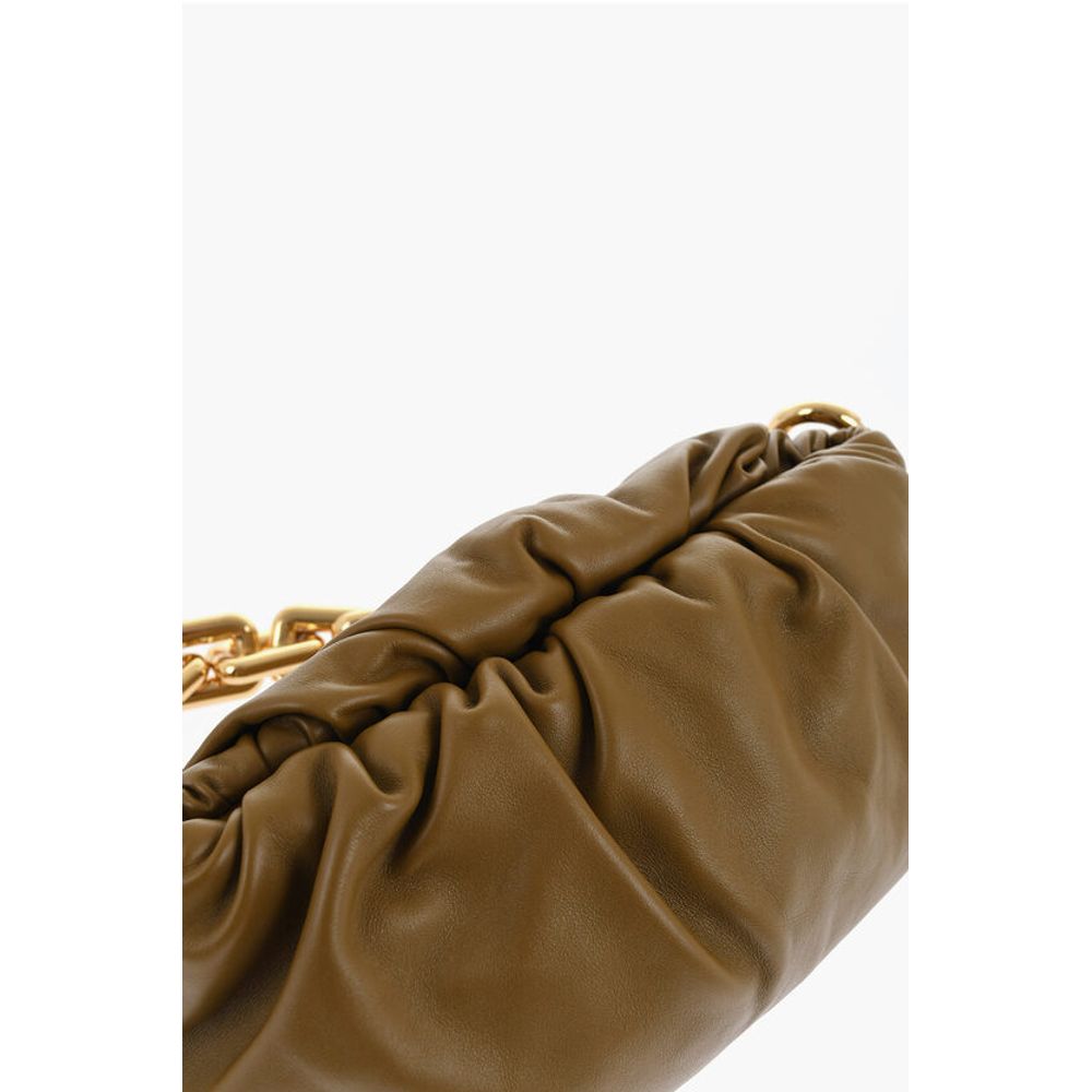 Leather THE CHAIN POUCH Bag with Magnetic Closure