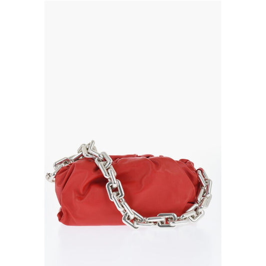 Leather THE CHAIN POUCH Bag with Magnetic Closure