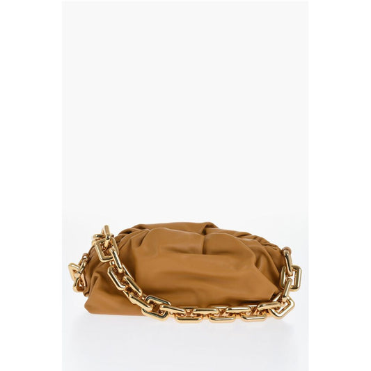 Leather THE CHAIN POUCH Bag with Magnetic Closure