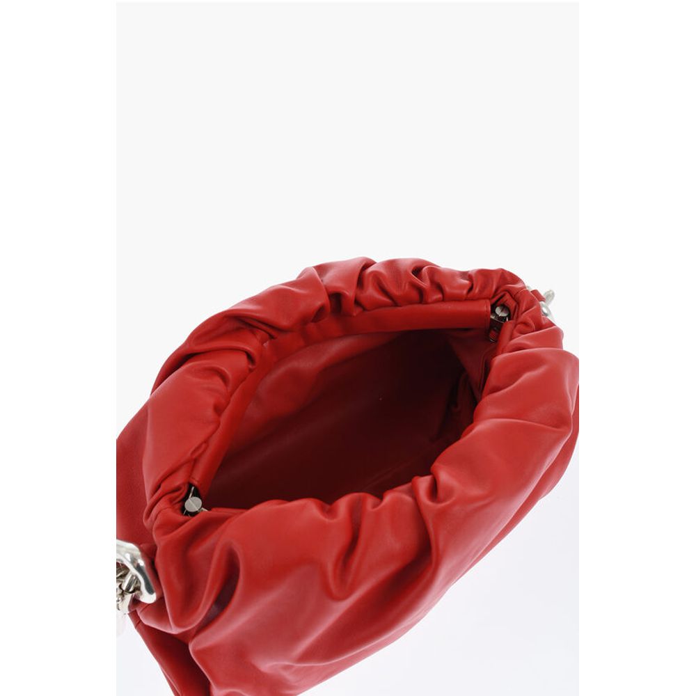 Leather THE CHAIN POUCH Bag with Magnetic Closure