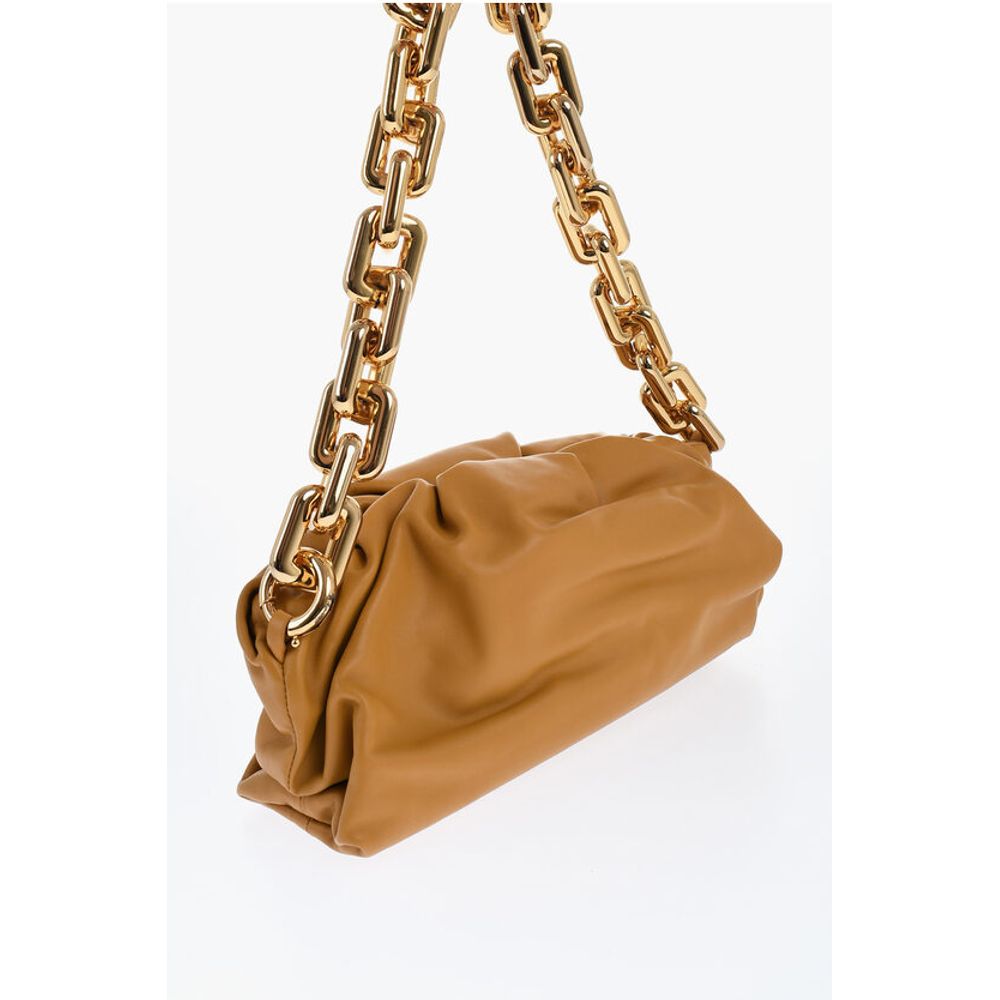 Leather THE CHAIN POUCH Bag with Magnetic Closure