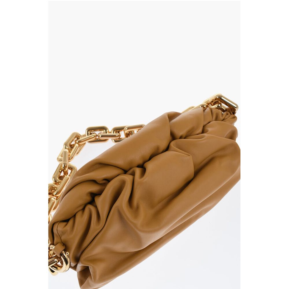 Leather THE CHAIN POUCH Bag with Magnetic Closure