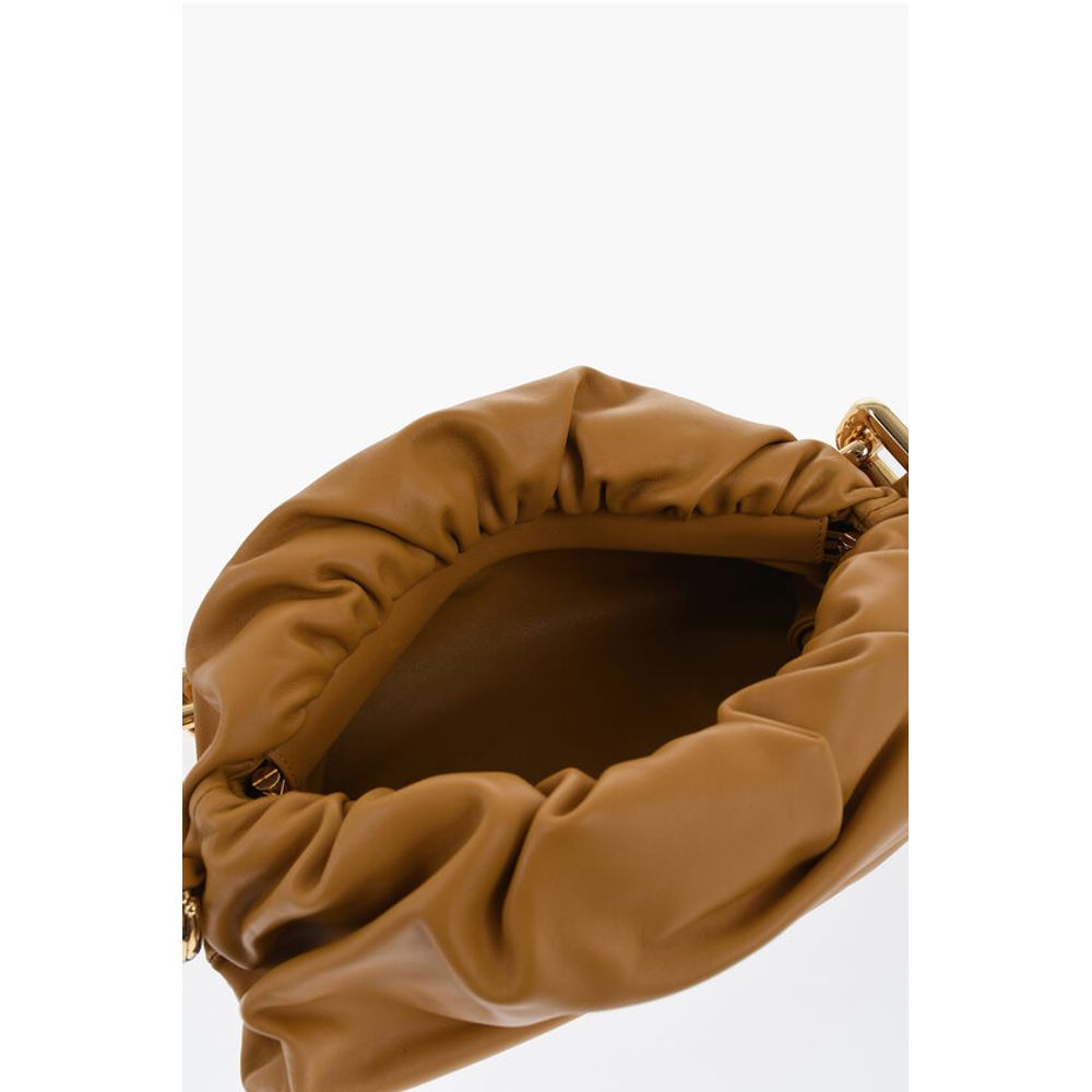 Leather THE CHAIN POUCH Bag with Magnetic Closure