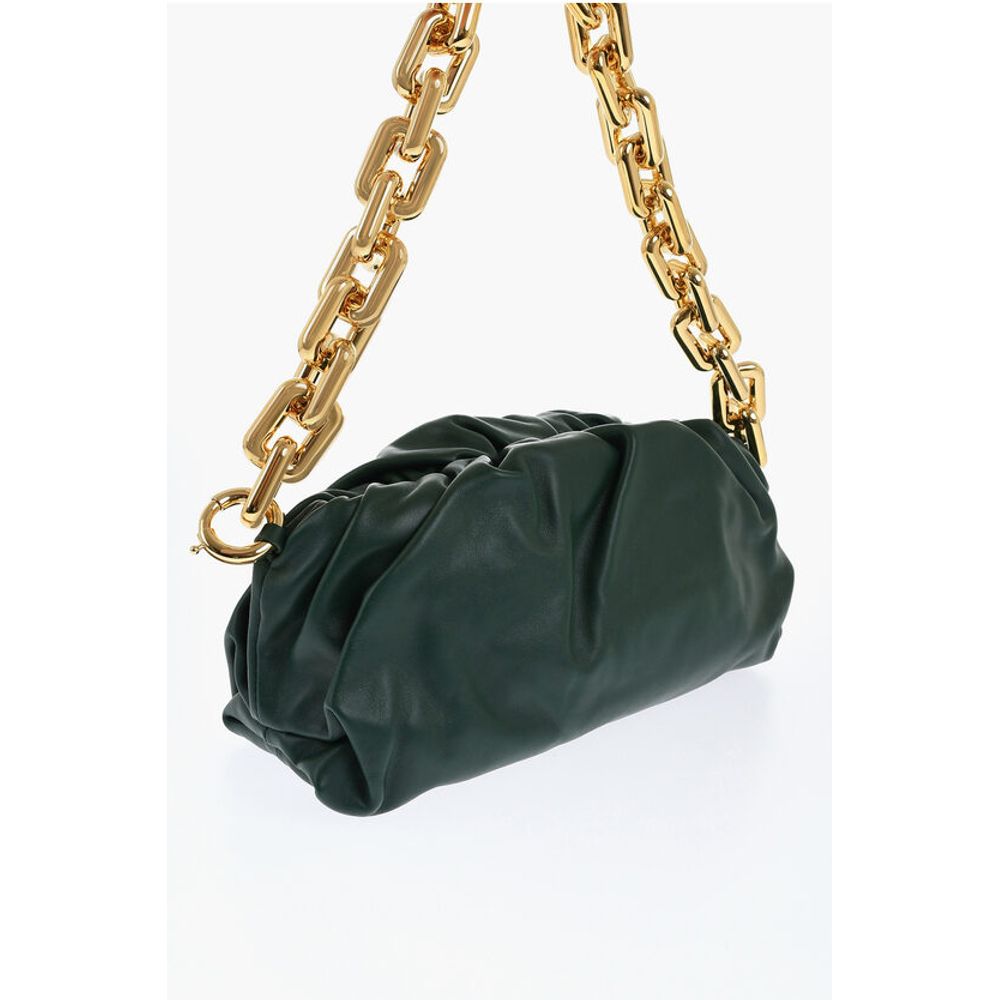 Leather THE CHAIN POUCH Bag with Magnetic Closure