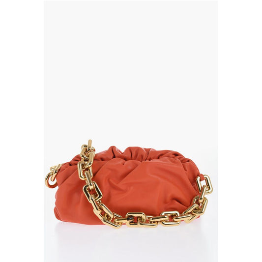 Leather THE CHAIN POUCH Bag with Magnetic Closure