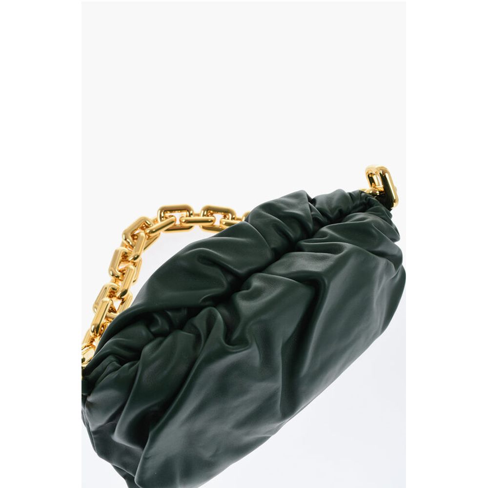 Leather THE CHAIN POUCH Bag with Magnetic Closure