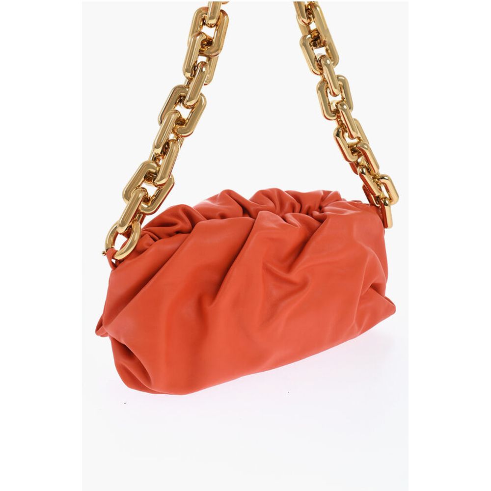 Leather THE CHAIN POUCH Bag with Magnetic Closure
