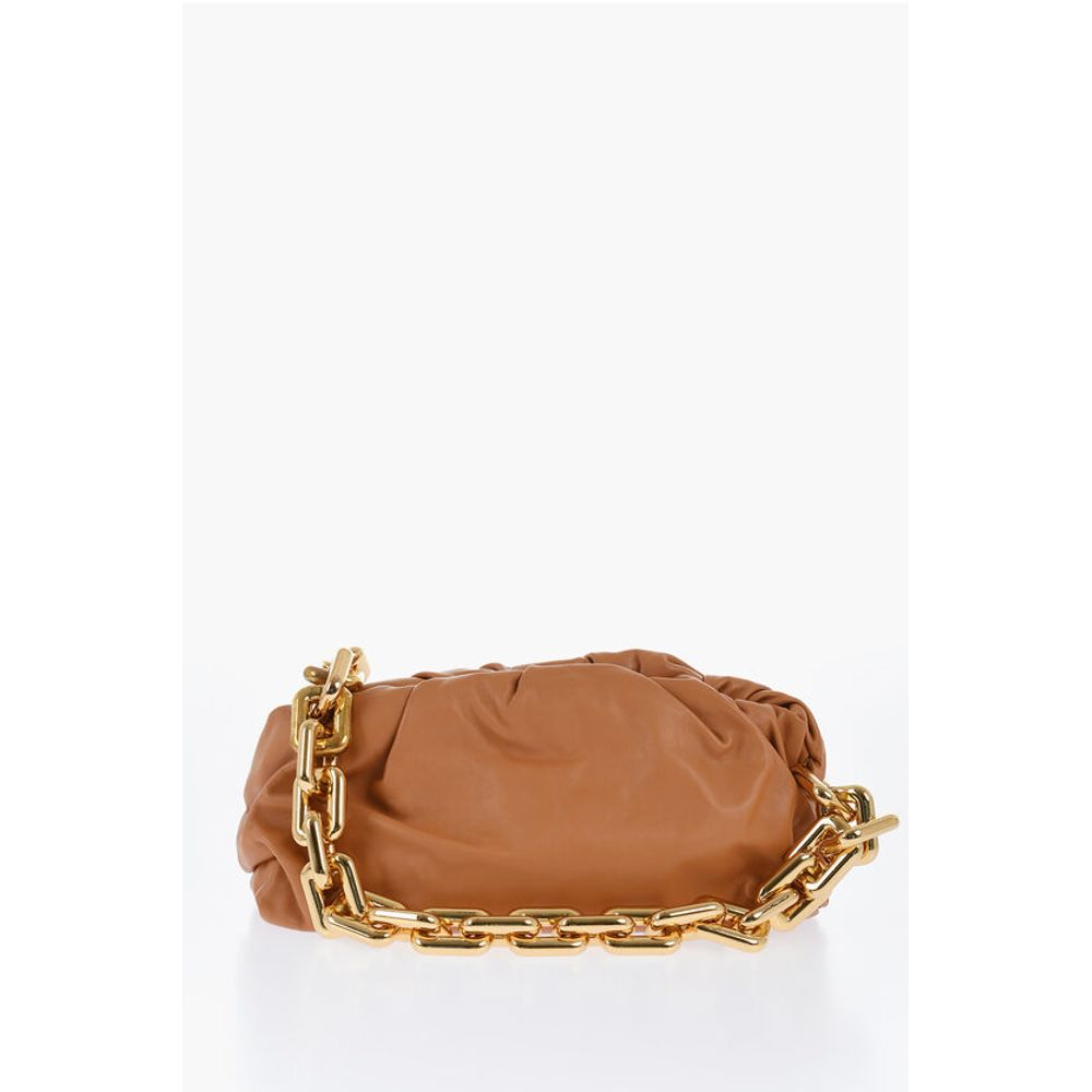 Leather THE CHAIN POUCH Bag with Magnetic Closure