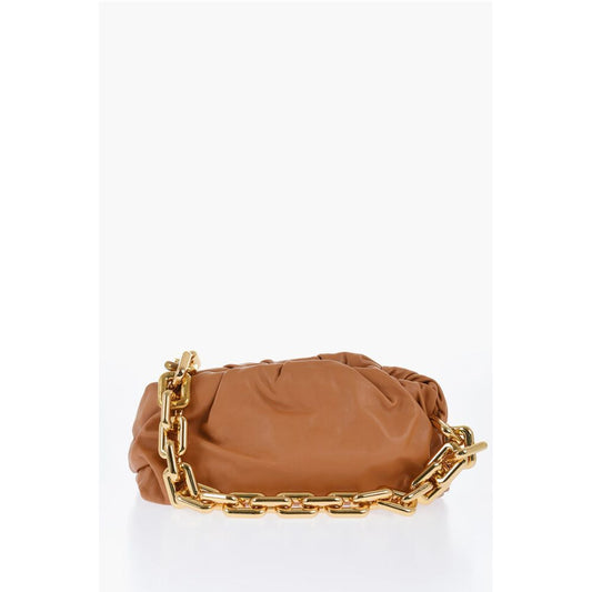 Leather THE CHAIN POUCH Bag with Magnetic Closure