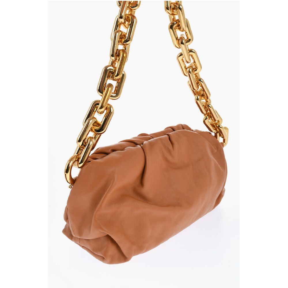 Leather THE CHAIN POUCH Bag with Magnetic Closure