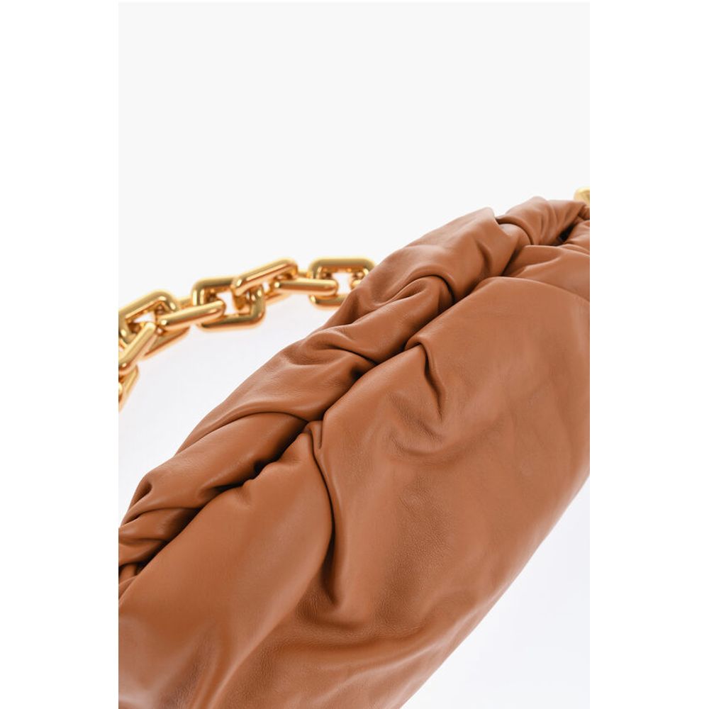 Leather THE CHAIN POUCH Bag with Magnetic Closure