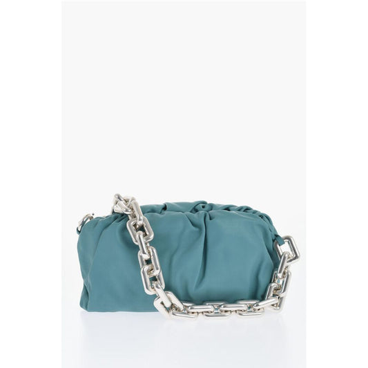 Leather THE CHAIN POUCH Bag with Magnetic Closure