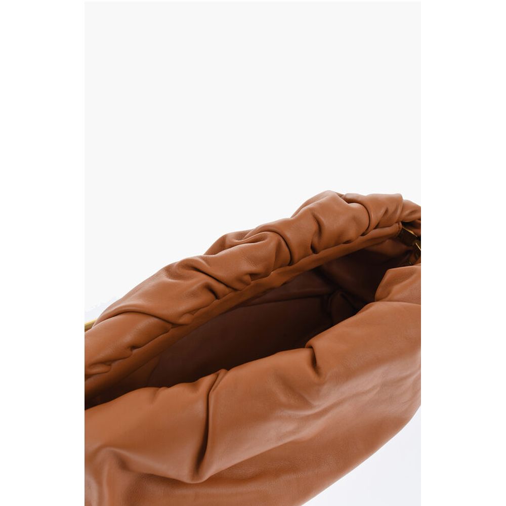 Leather THE CHAIN POUCH Bag with Magnetic Closure