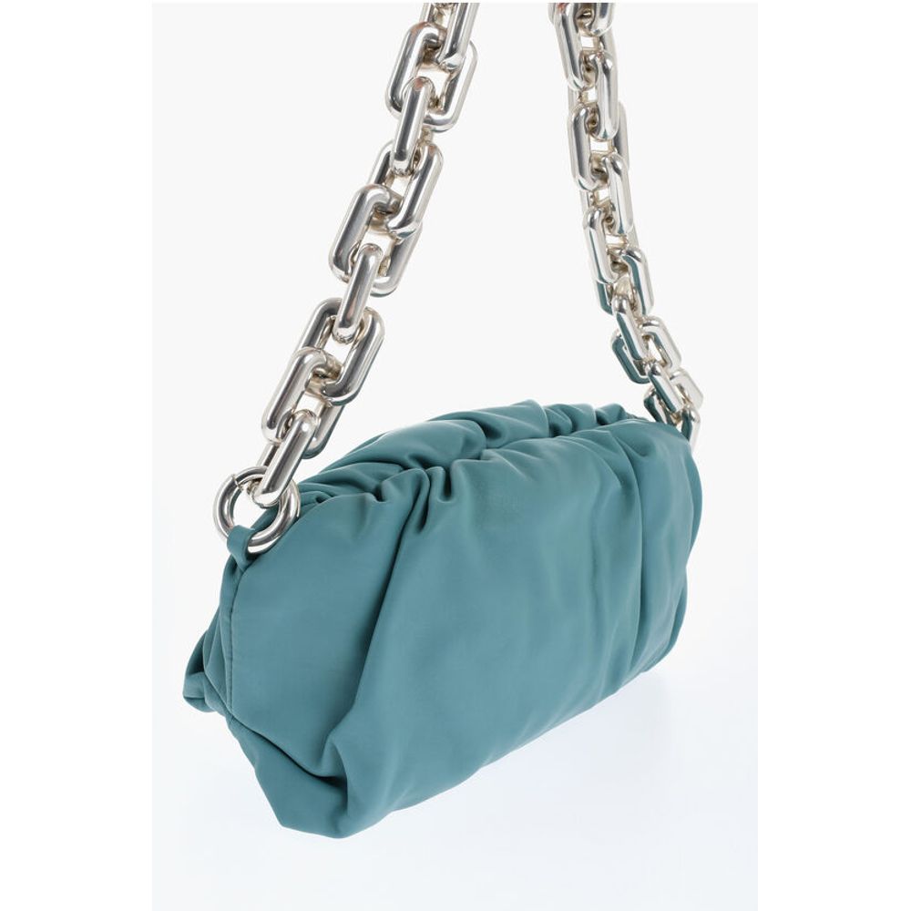 Leather THE CHAIN POUCH Bag with Magnetic Closure