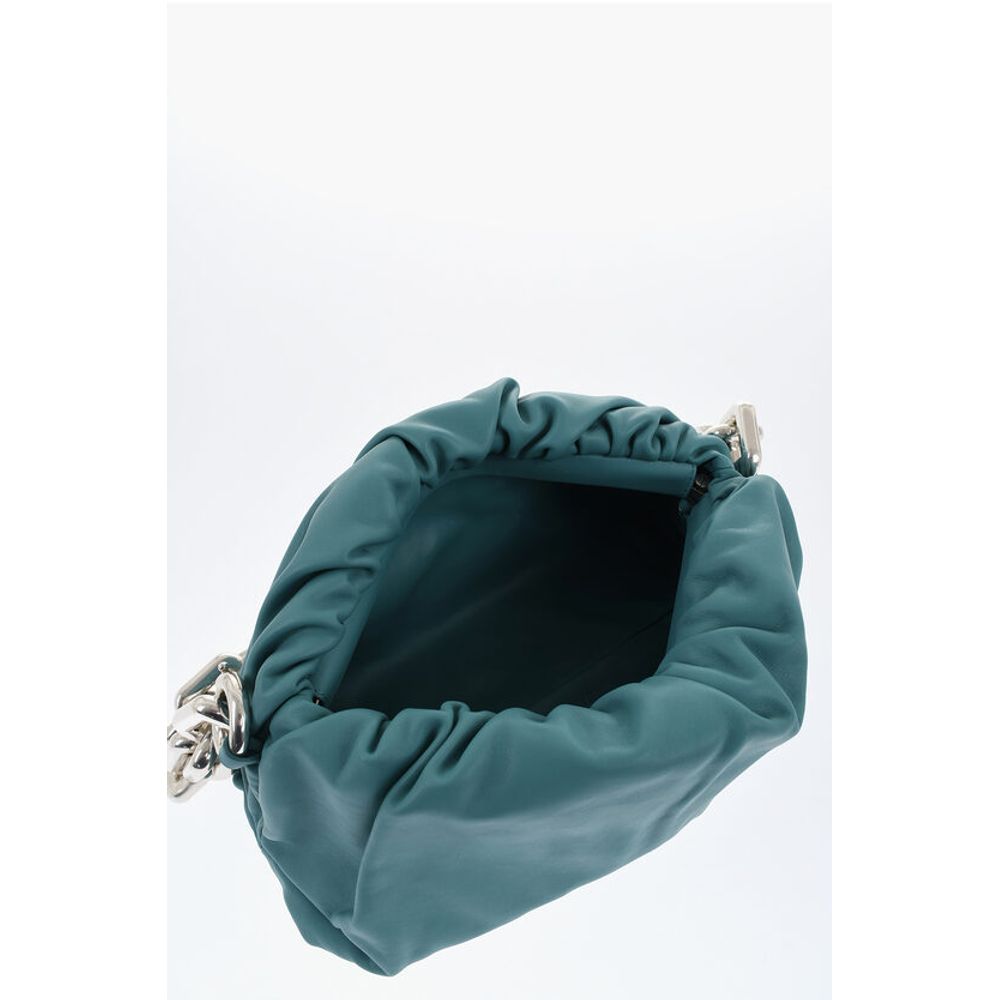 Leather THE CHAIN POUCH Bag with Magnetic Closure