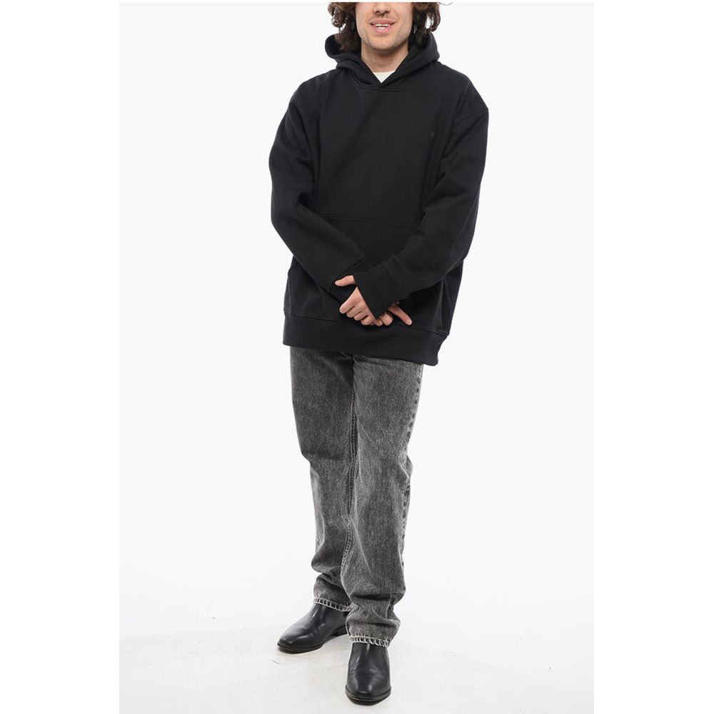 Fleeced Cotton Hoodie with Patch Pocket