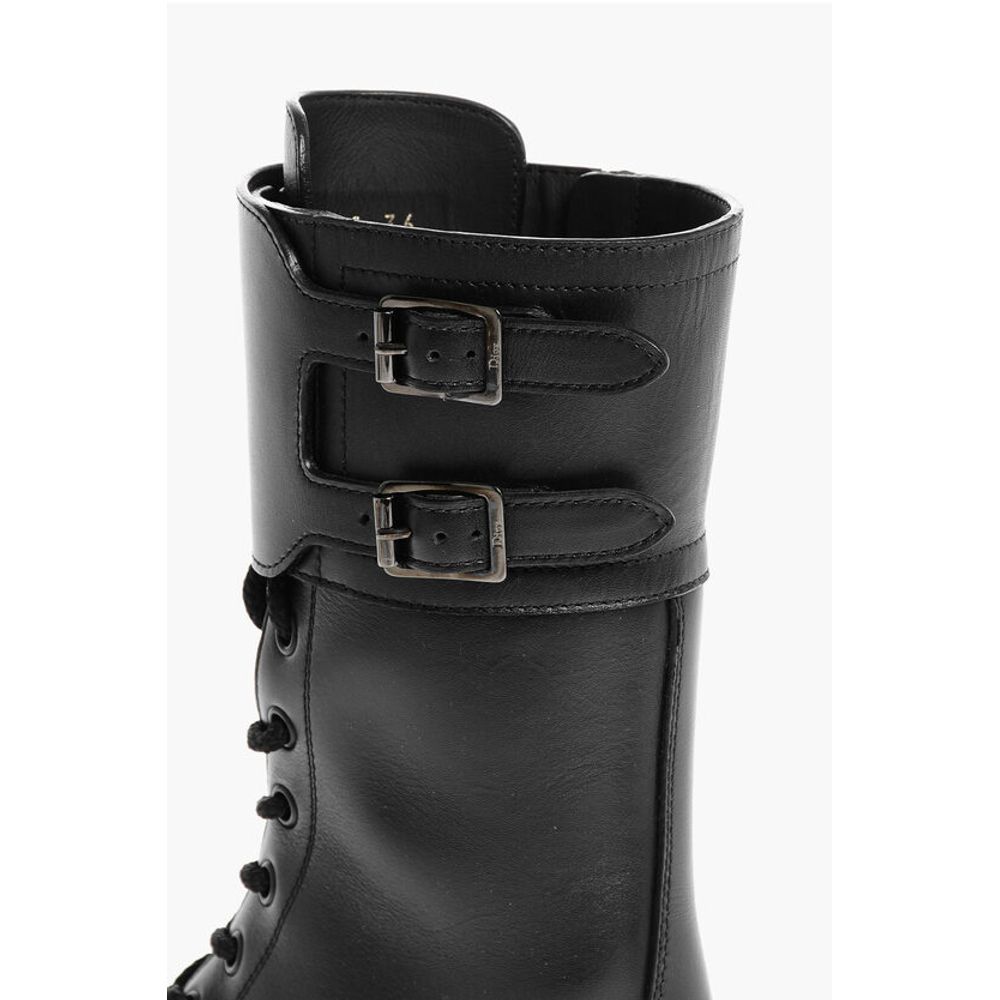 Leather Combat Booties with Studded Detail