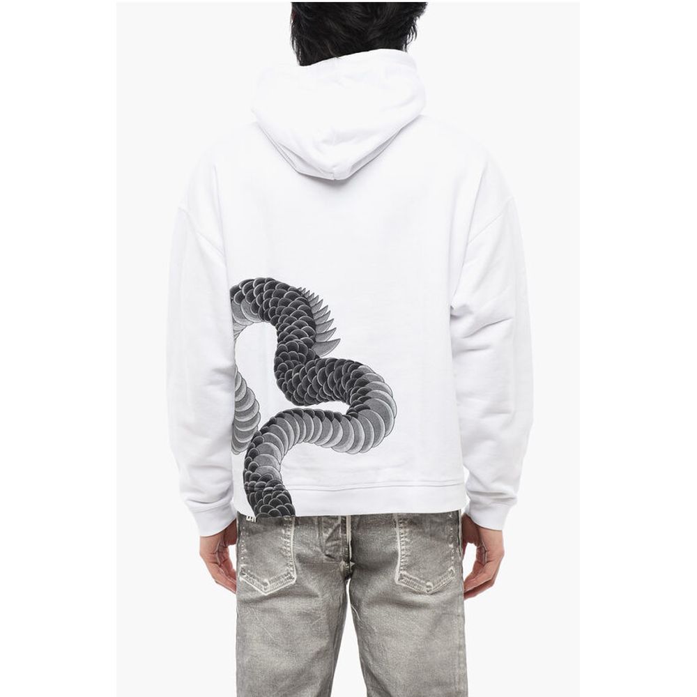 Brushed Cotton Hoodie With Dragons Priint