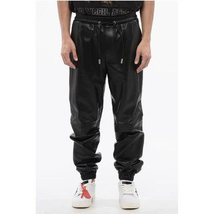 Leather Joggers With Drawstrings