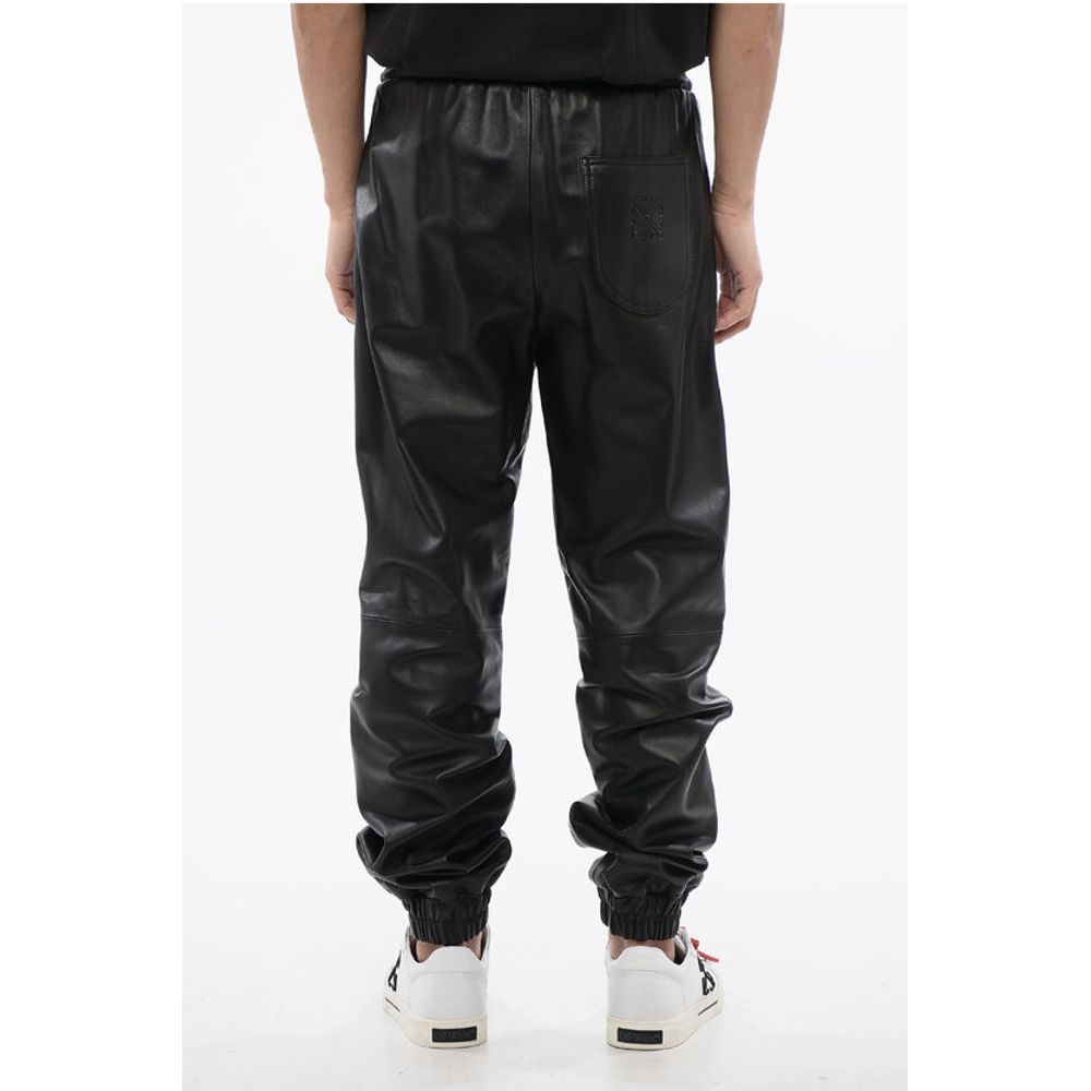 Leather Joggers With Drawstrings
