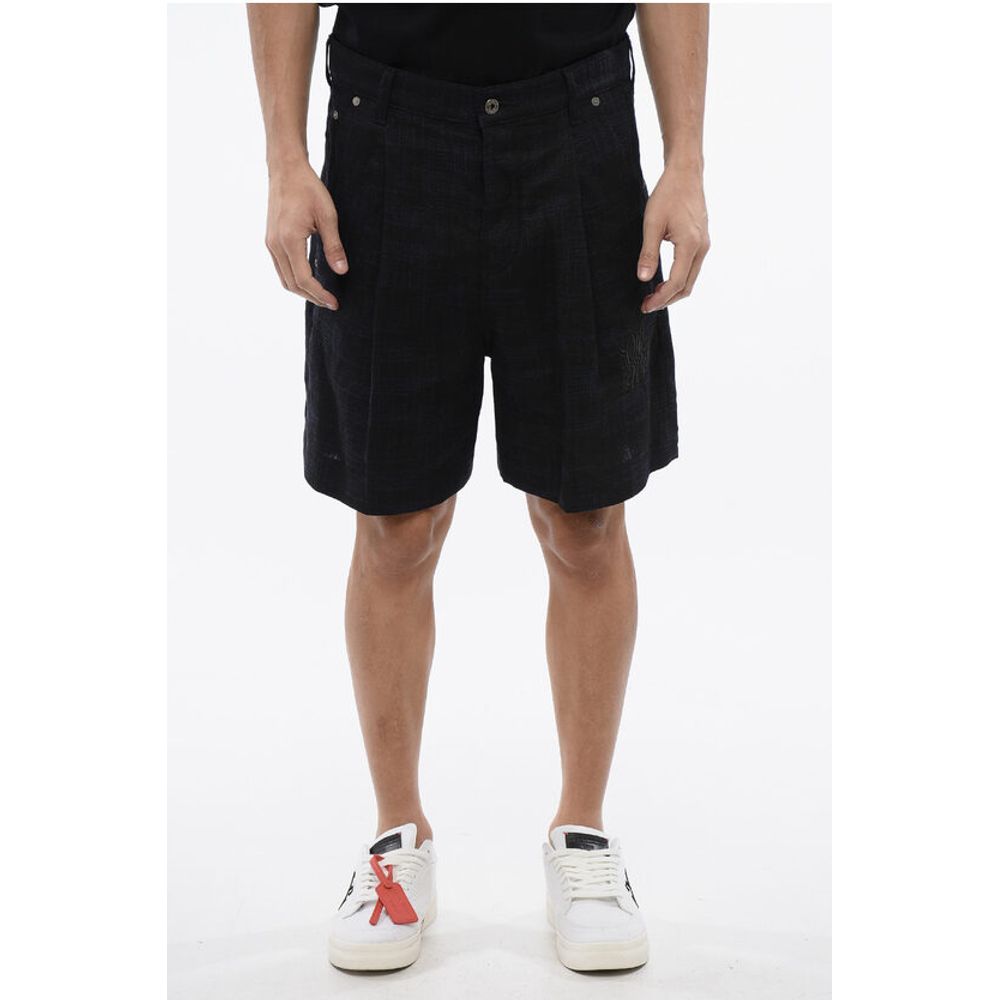 Embroidered 90SLOGO Linen Shorts