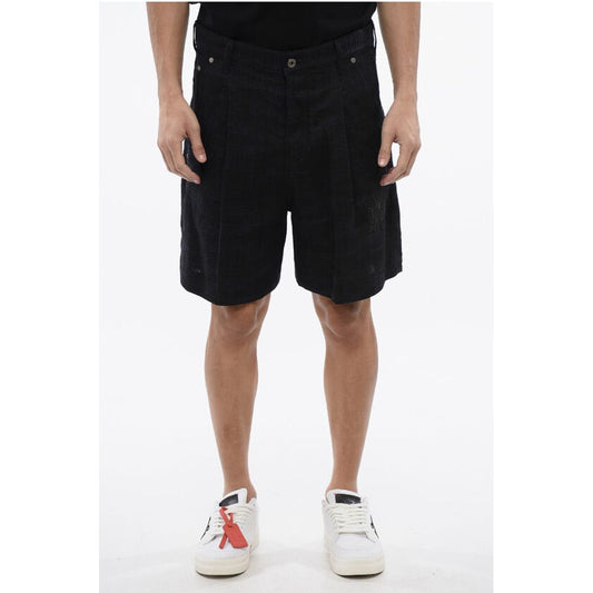 Embroidered 90SLOGO Linen Shorts
