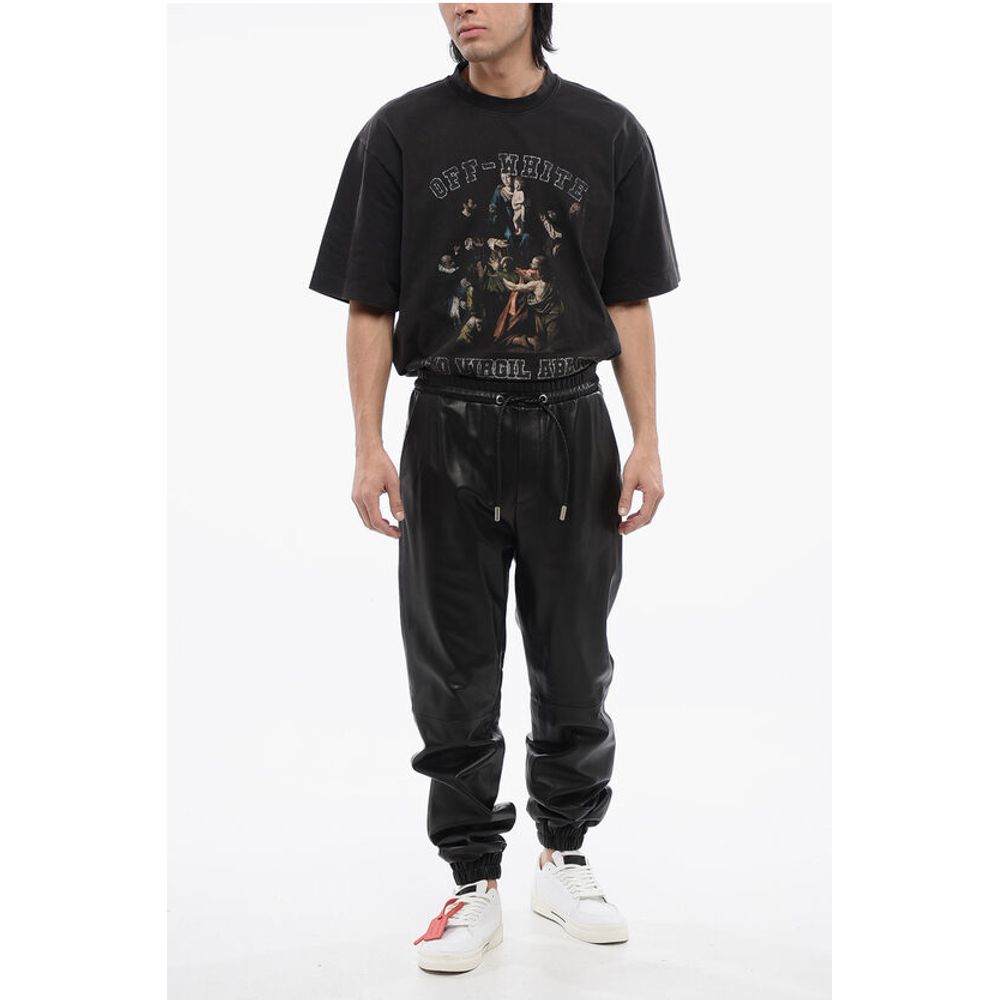 Leather Joggers With Drawstrings