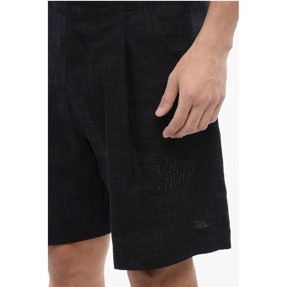 Embroidered 90SLOGO Linen Shorts