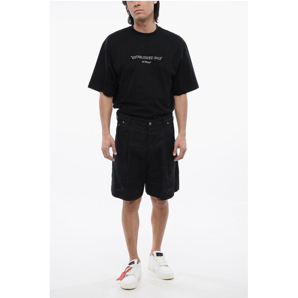 Embroidered 90SLOGO Linen Shorts