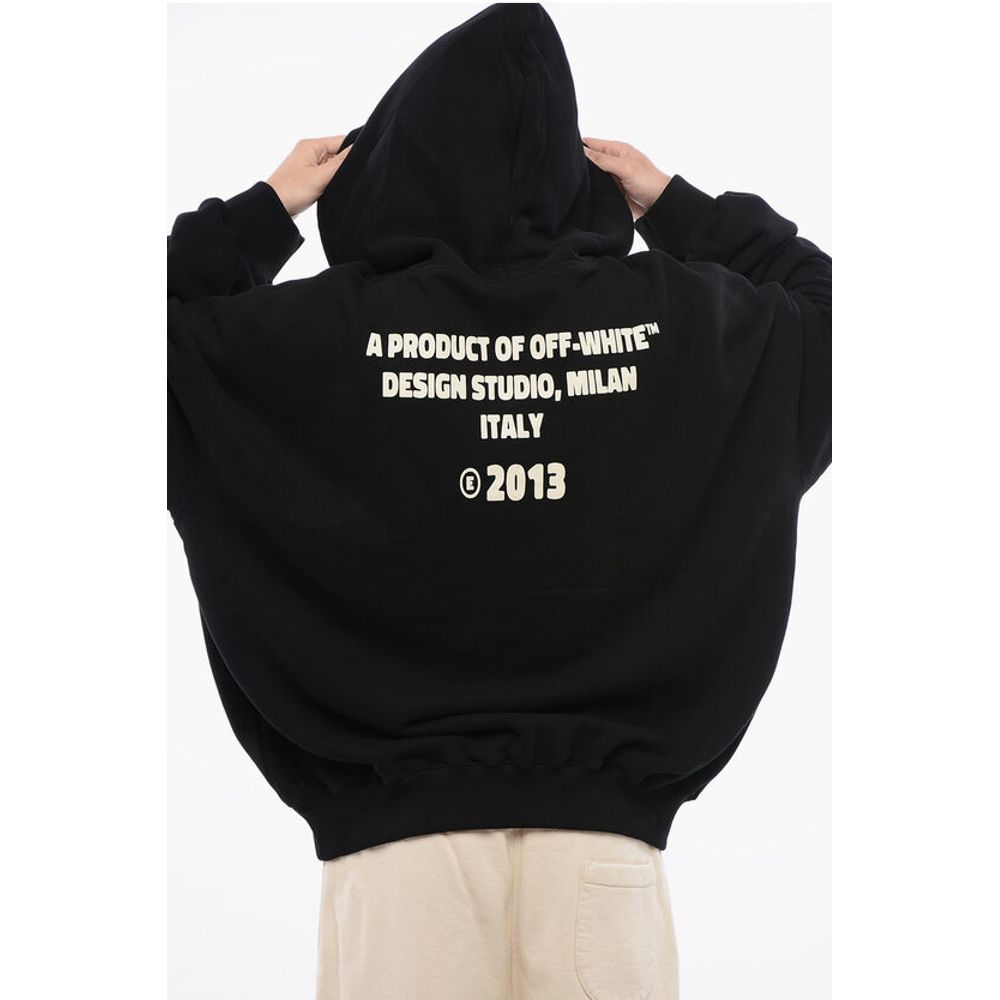 Oversize-Fit Hoodie With Rhinestoned Logo