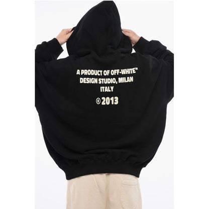 Oversize-Fit Hoodie With Rhinestoned Logo