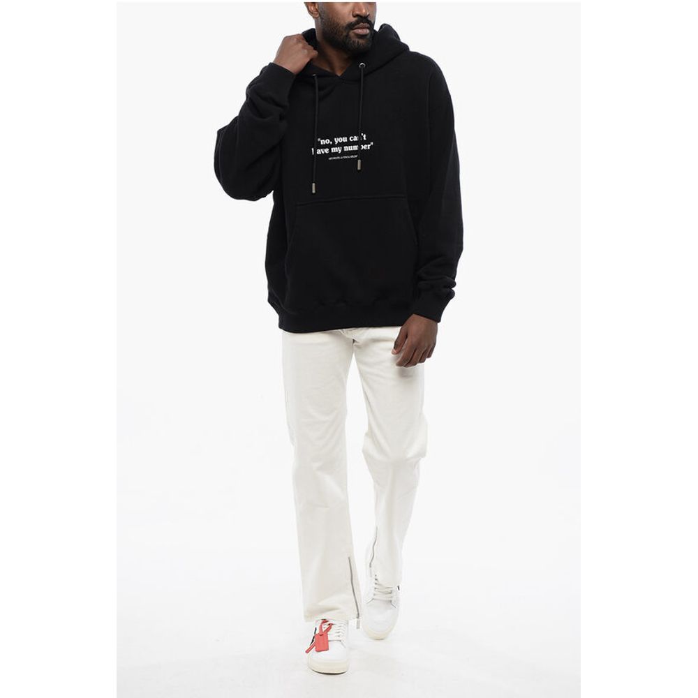 Cotton QUOTE NUMBER SKATE Hoodie with Contrast Print