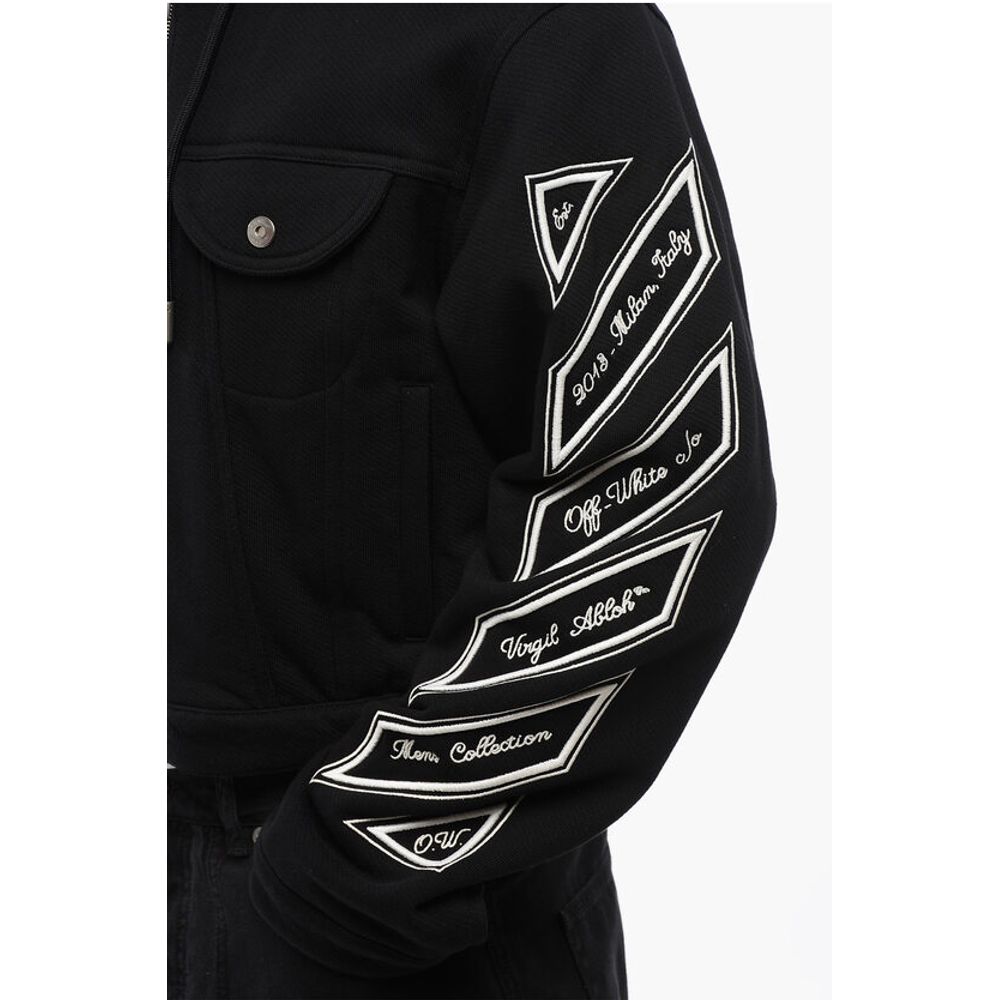 Front Ziped VARSITY DIAG Hoodie with Utility Pockets