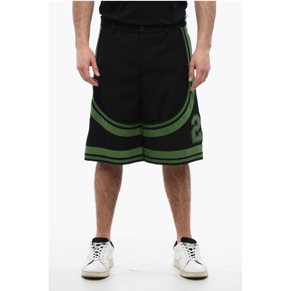 Patched VARSITY Shorts with Tape Details