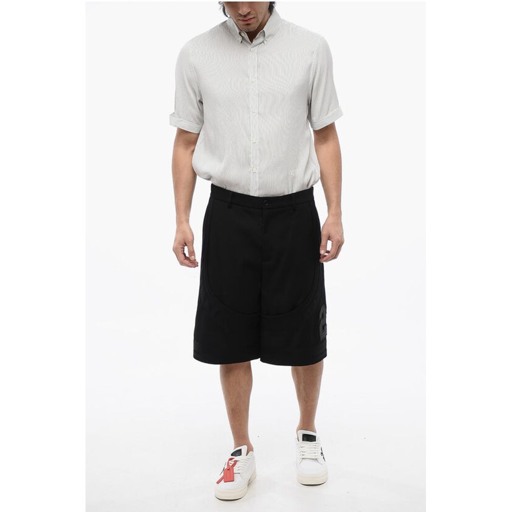 Virgin Wool Shorts With 23 Embroidery
