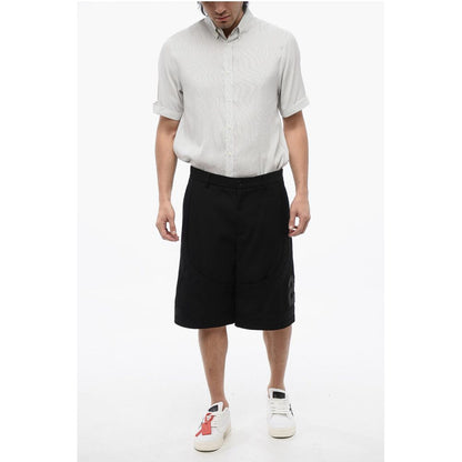Virgin Wool Shorts With 23 Embroidery