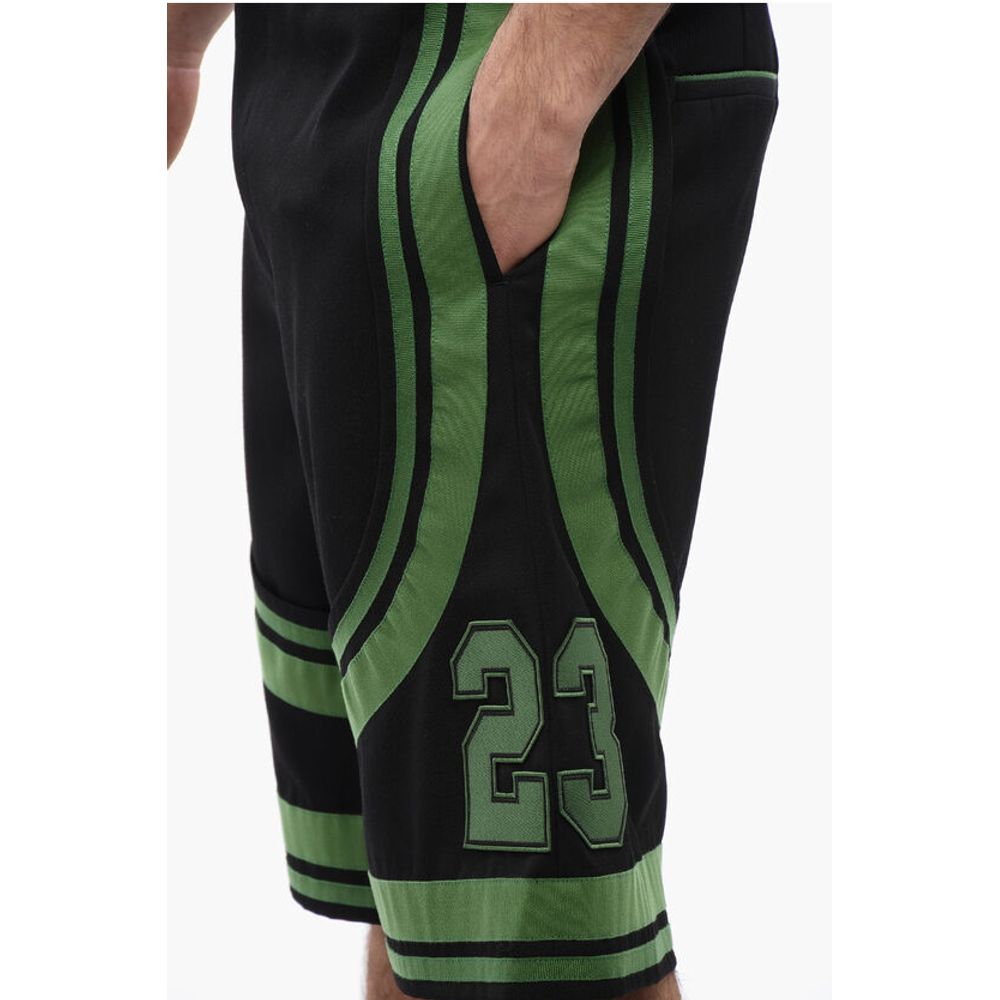 Patched VARSITY Shorts with Tape Details