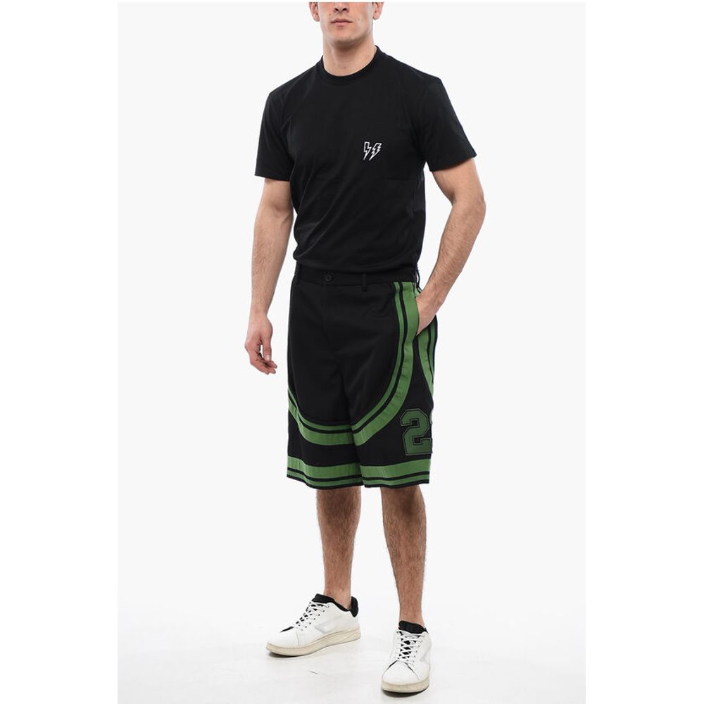Patched VARSITY Shorts with Tape Details