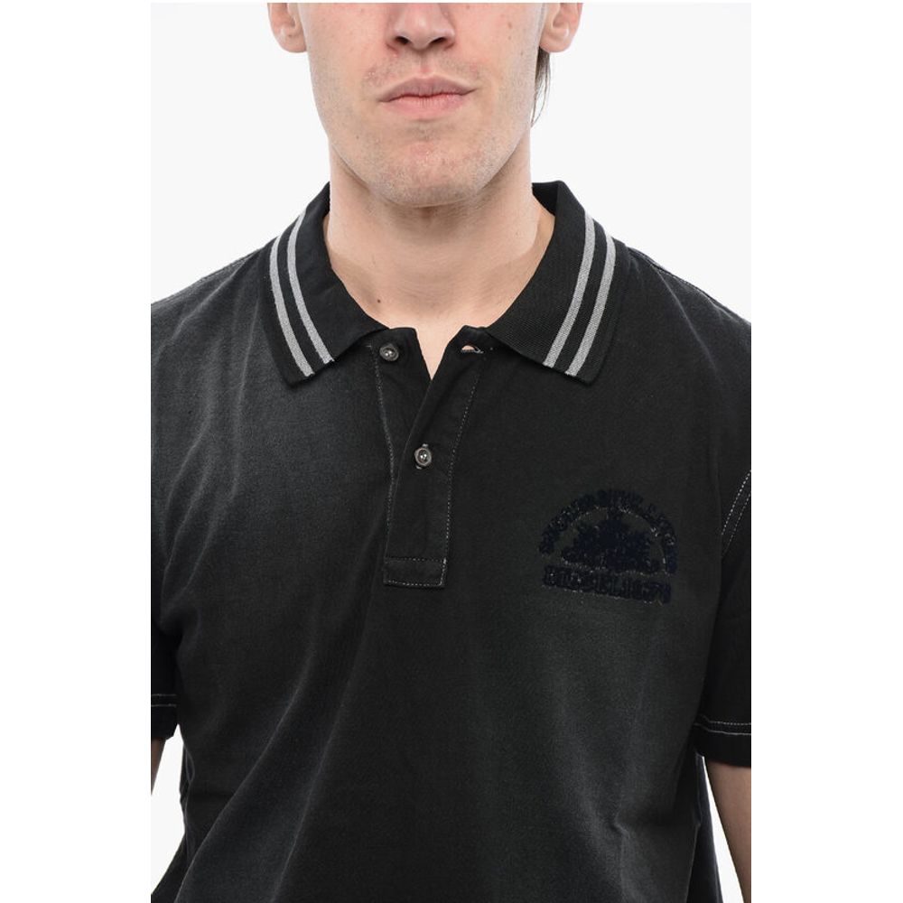 RED TAG Acid Wash T-SMID Polo Shirt with 2-Buttons