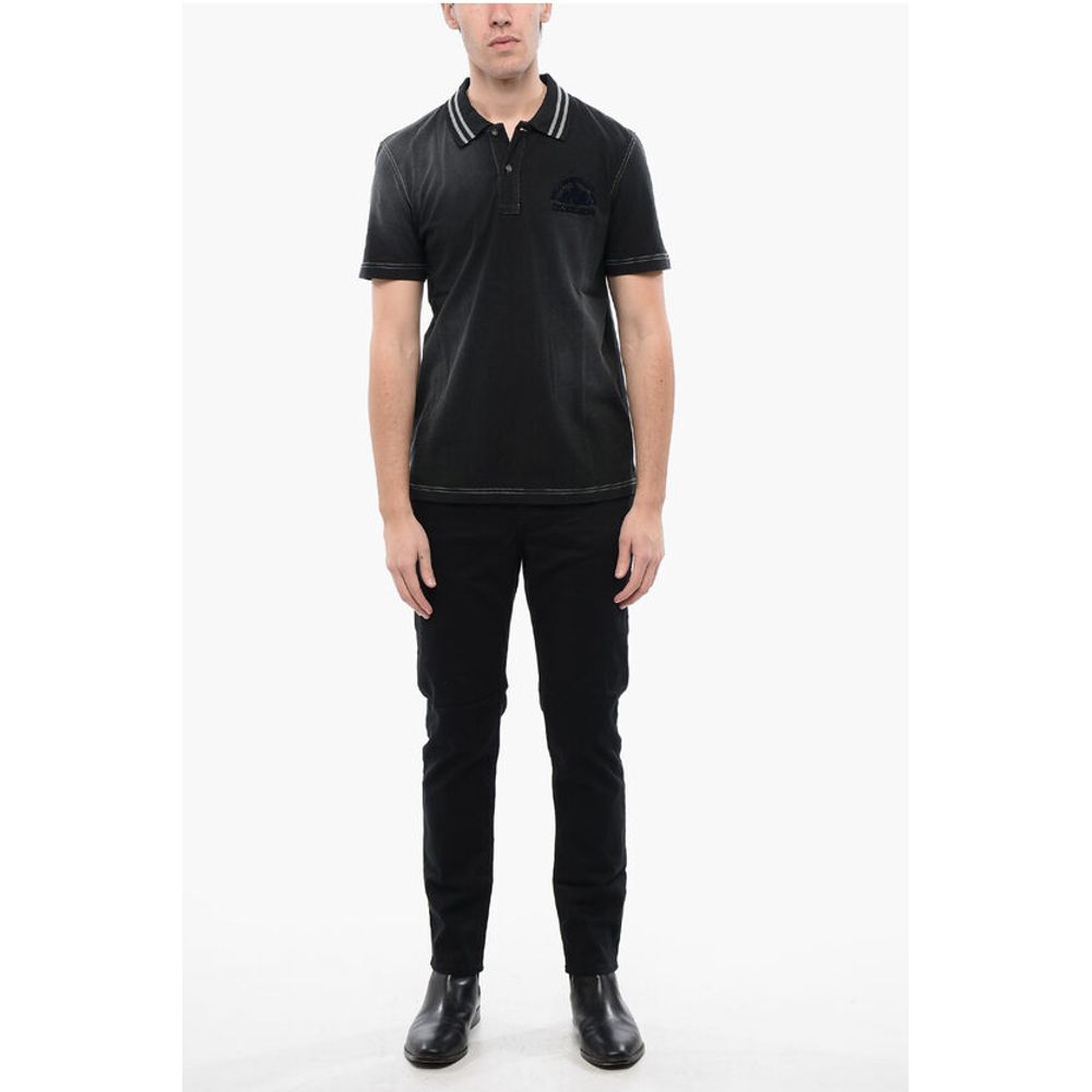 RED TAG Acid Wash T-SMID Polo Shirt with 2-Buttons
