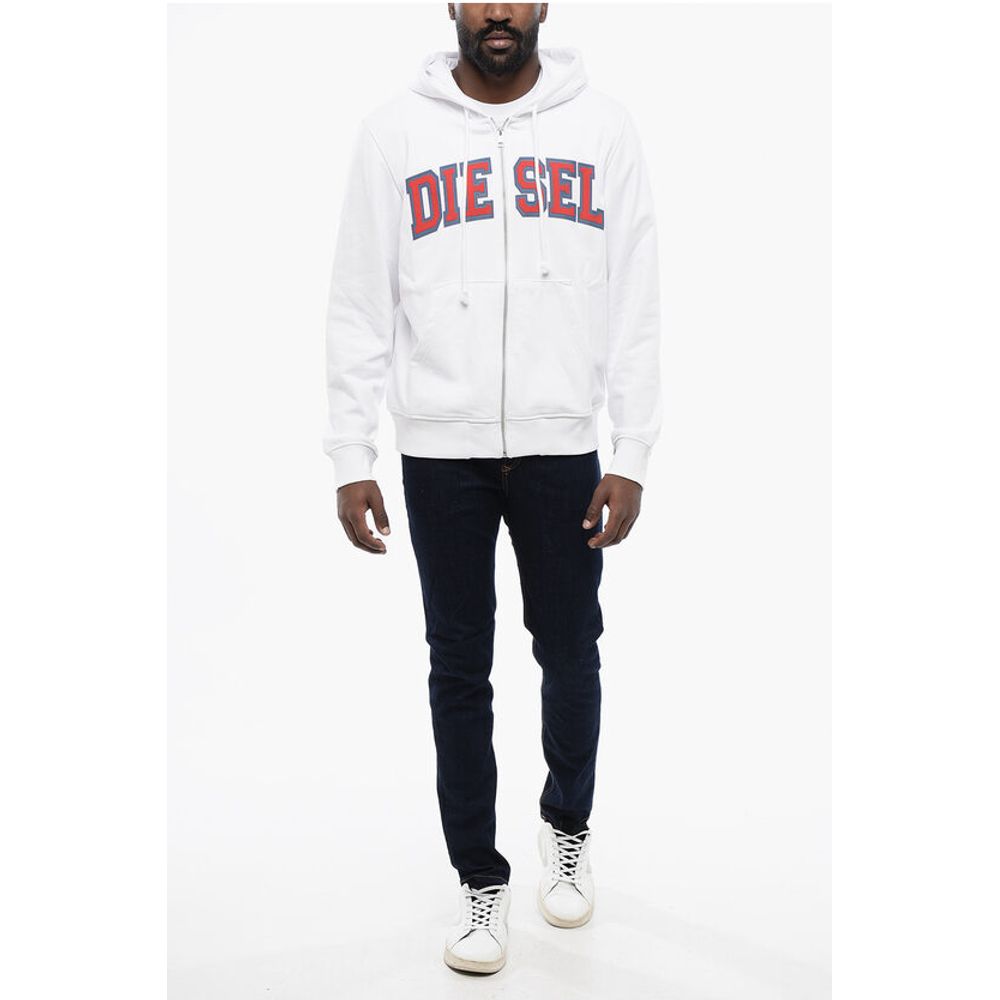 Printed S-GINN Hoodie with Zip Closure