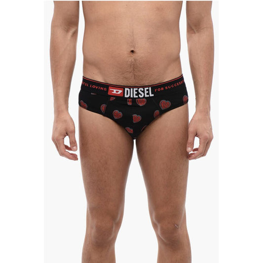 Set of 3 Stretch Cotton Briefs with Logoed Elastic Band